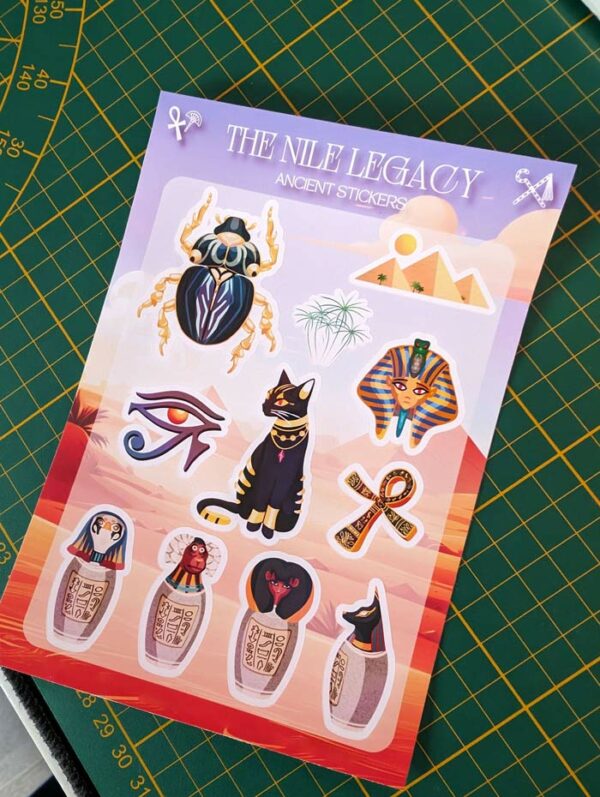 Planche de stickers sur l'Egypte Antique